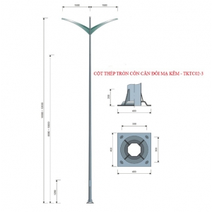 Trụ thép bát giác 6m - 12m cần đôi tại Đà Nẵng