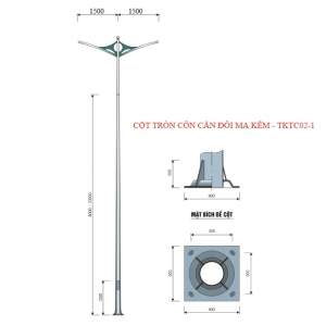 Cột thép tròn côn cần đôi mạ kẽm 10m tại Đà Nẵng