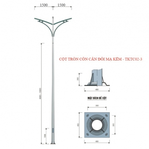 Cột thép tròn côn cần kép 6m, 7m, 8m, 10m tại Đà Nẵng